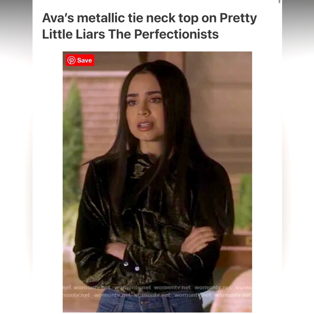 Gorgeous Frame velvet black and gold bow blouse. Seen on TV.